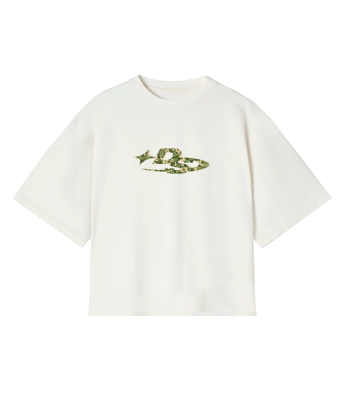 CAMO CROP TEE WHITE